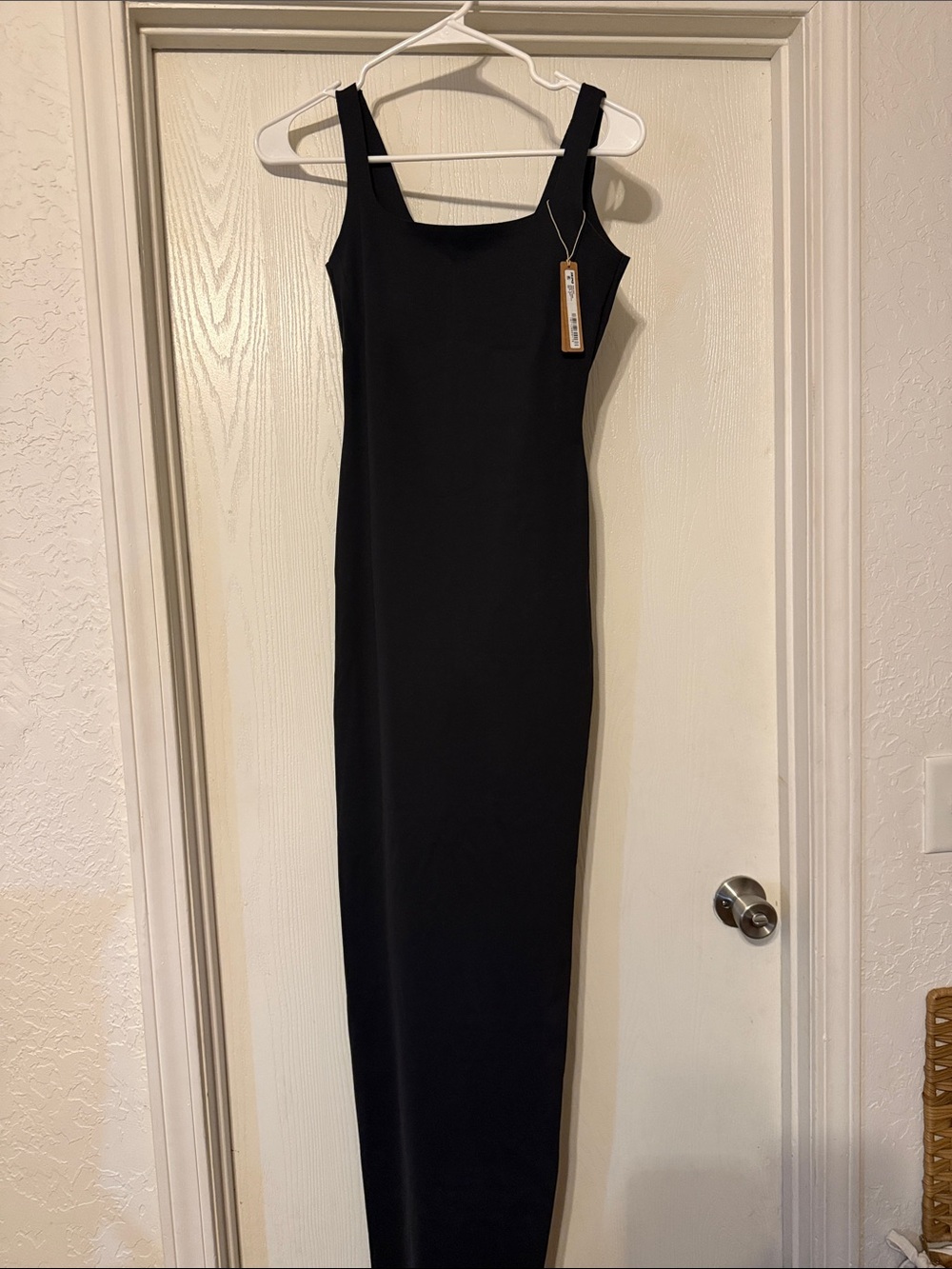 NWT SKIMS Classic Black Square-Neck Maxi Dress - Women